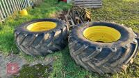 PAIR 600/65 R28 WHEEL & TYERS - 4