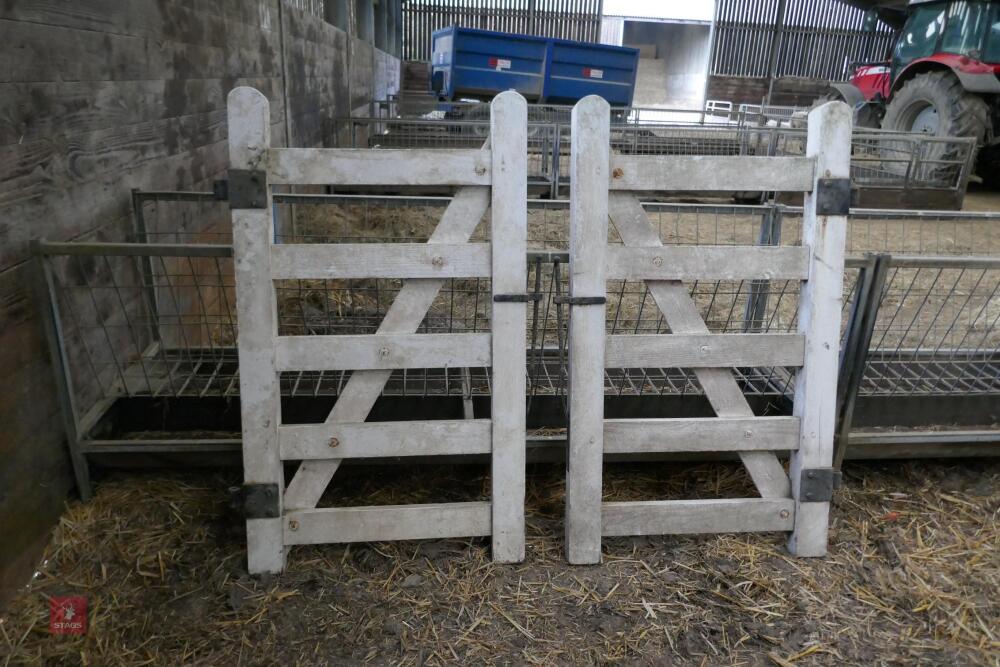 2 WOODEN MATCHING PEDESTRIAN GATES