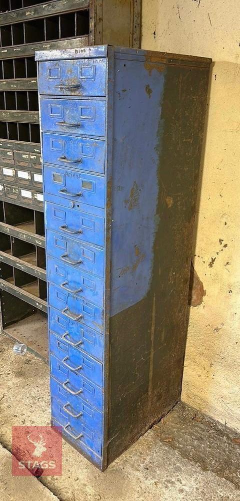 BLUE METAL DRAWER CABINET