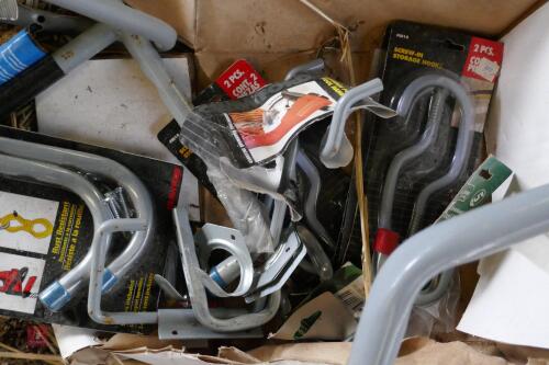 BOX OF BRACKETS & STORAGE HOOKS (58)