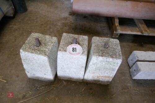 3 GRANITE DOOR WEIGHTS (81)