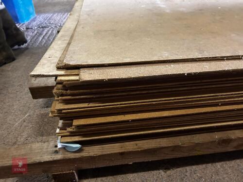 APPROX 65 HARDBOARD SHEETS (48)