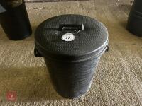 BLACK PLASTIC BIN