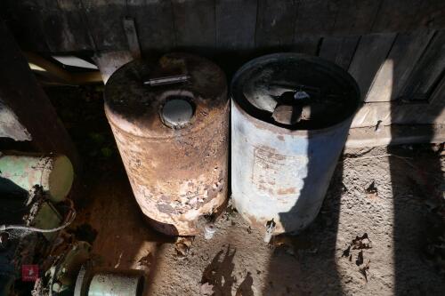 2 METAL DRUMS C/W TAPS