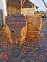 3 X OAK BARRELS - 3