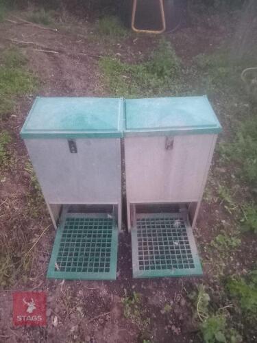 2 TREDDLE POULTRY FEEDERS