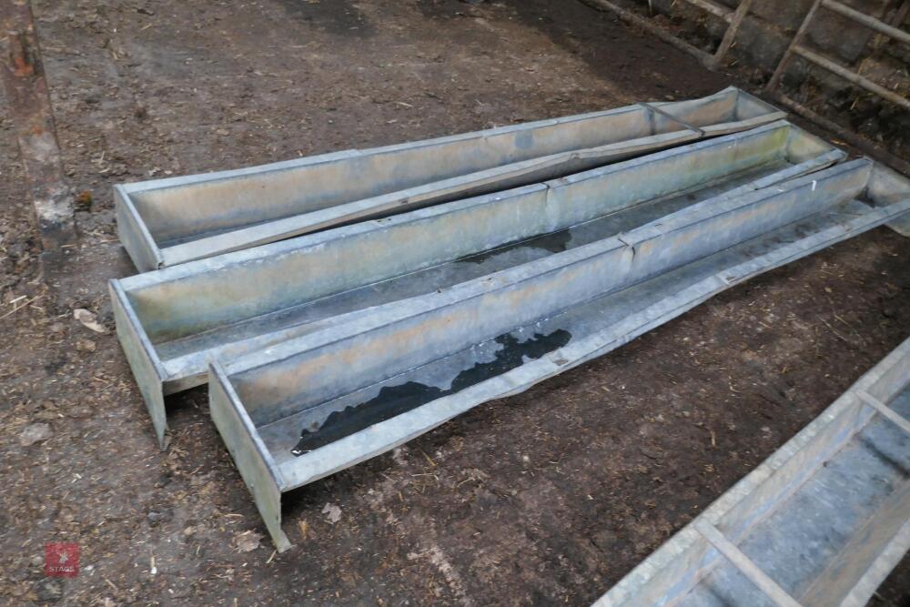 3 9' GALVANISED GROUND FEED TROUGHS