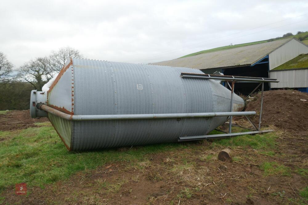 10T FREESTANDNING GALVANISED FEED BIN