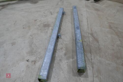 2 GALVANISED 4'' SQUARE HANGING POSTS