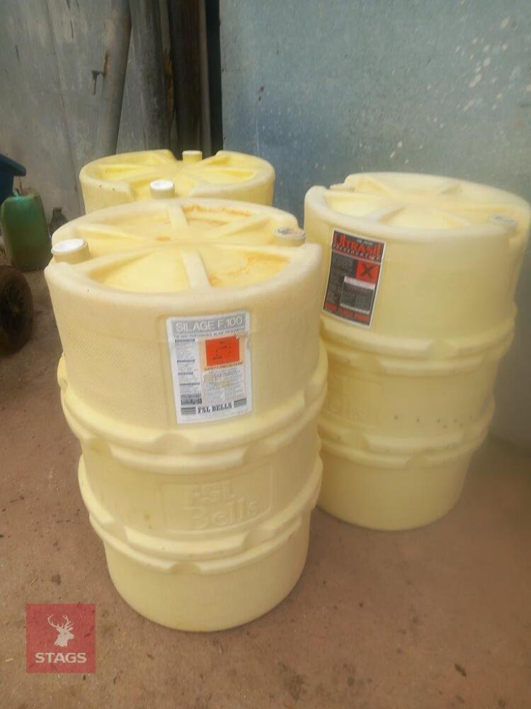 3 SILAGE ADDITIVE BARRELS