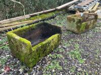 PAIR OF CONCRETE PLANTERS/TROUGHS (12) - 6