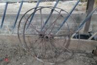 PAIR OF ANTIQUE IRON WHEELS