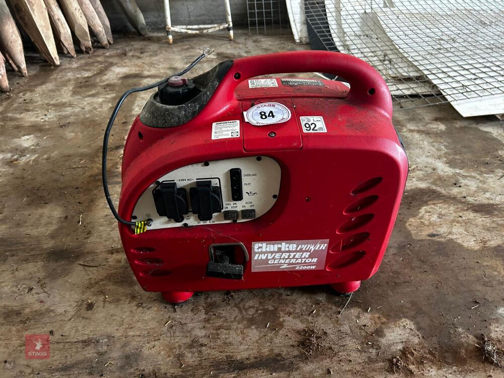 CLARKE 2200W GENERATOR (S/R)