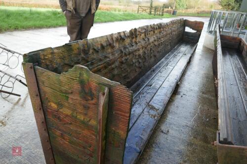 20'2'' WOODEN CATTLE FEED TROUGH/BARRIER