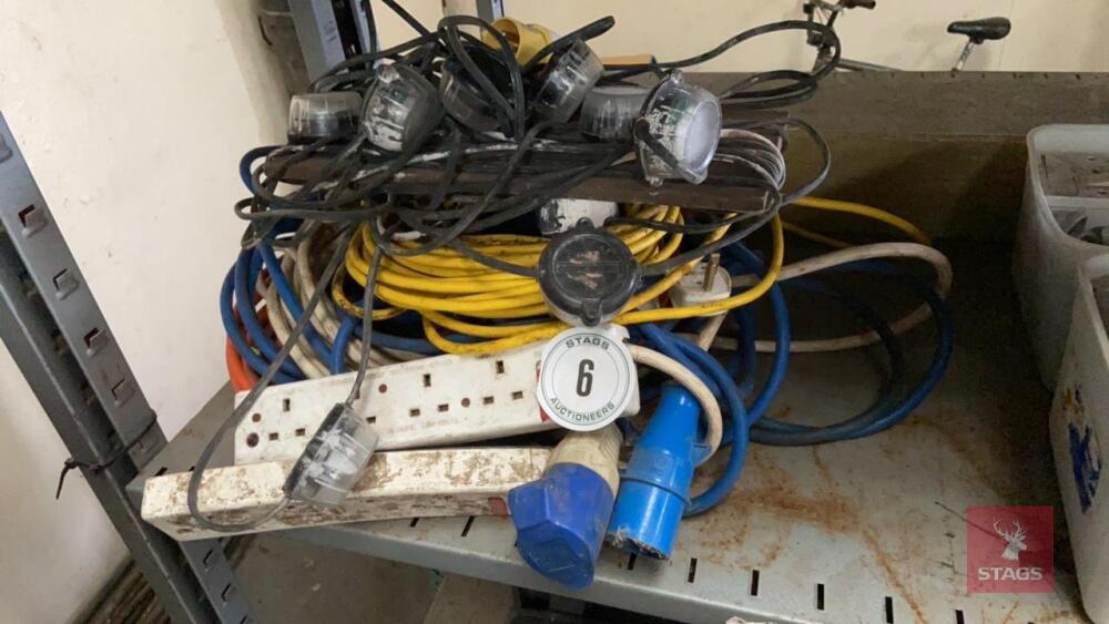 QTY OF ELEC CABLES & LIGHTS