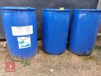 3 EMPTY BLUE BARRELS 200L