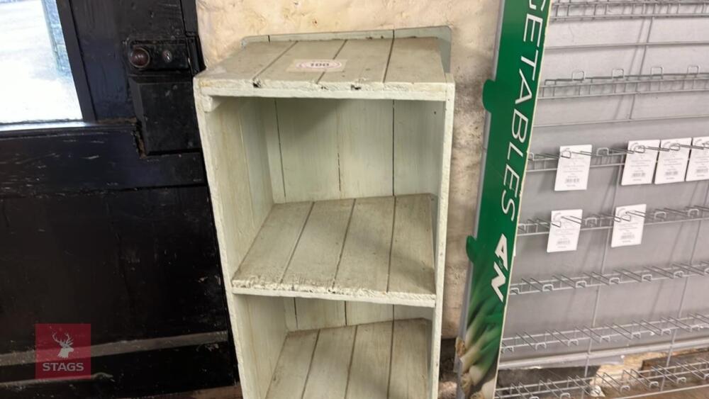 WOODEN DISPLAY SHELVING UNIT