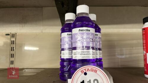 5X 500ML BOTTLES OF METHYLATED SPIRIT