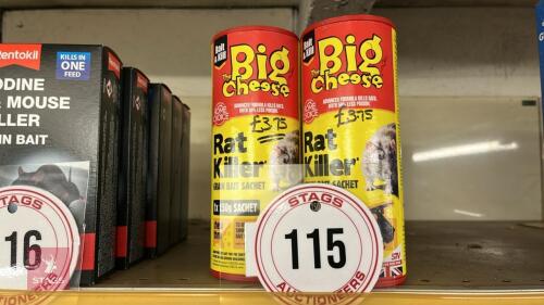 4X 150G SACHETS OF BIG CHEESE RAT KILLER