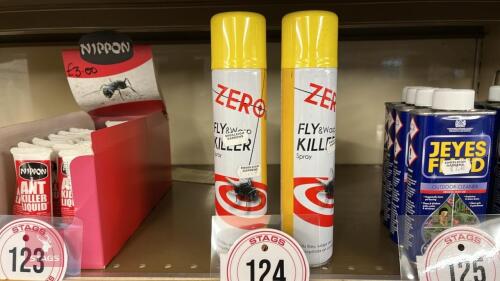 2 SPRAY CANS OF FLY AND WASP KILLER