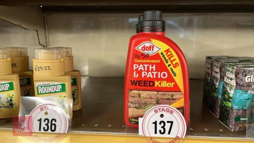 2X 1L BOTTLE OF PATIO & PATH WEED KILLER