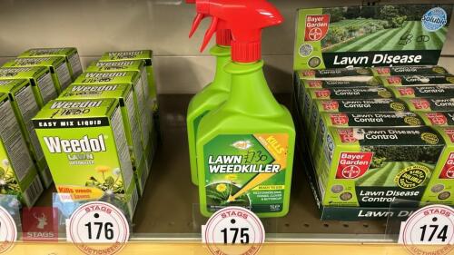 2X 1L SPRAY BOTTLE OF LAWN WEED KILLER