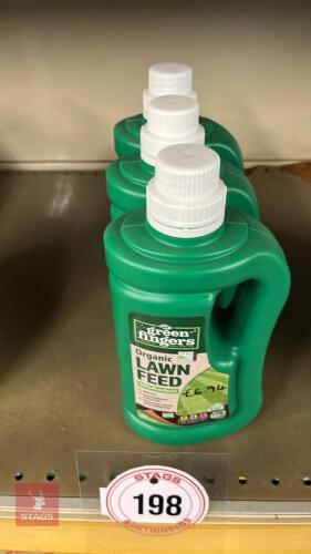 3X 900ML BOTTLES OF ORGANIC LAWN FEED