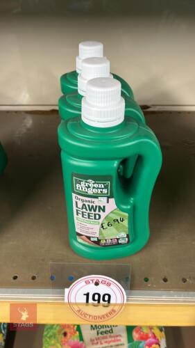 3X 900ML BOTTLES OF ORGANIC LAWN FEED