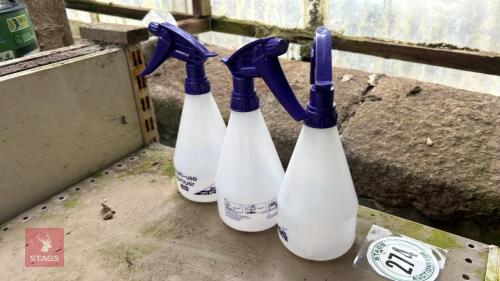 3 X 500ML MULTI USE SPRAY BOTTLES