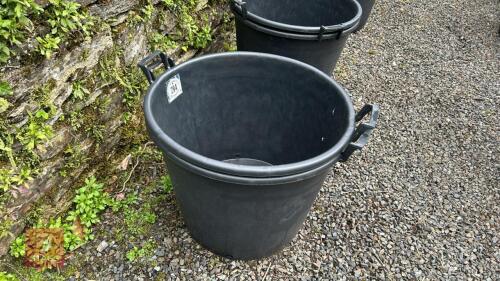 2 LRG PLASTIC TREE PLANT POTS