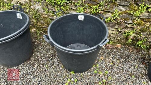 2 LRG PLASTIC TREE PLANT POTS