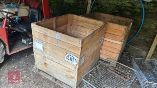 2 X LRG WOODEN CRATES