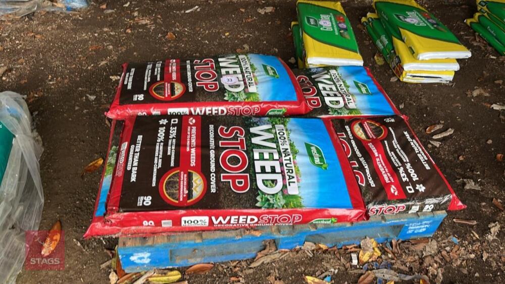 5X 90L BAGS OF WEED STOP GOWING COVER