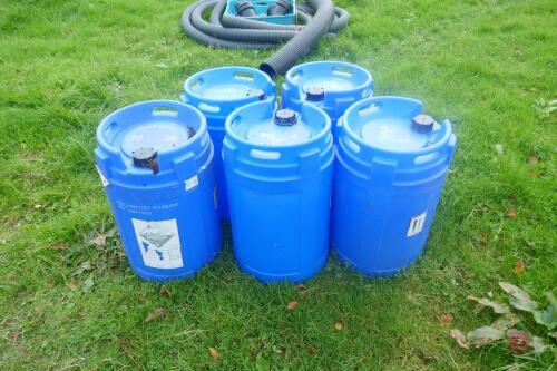 5 BLUE BARRELS