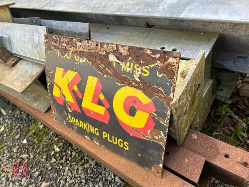 ANTIGUE ENAMEL KL G SIGN