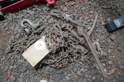 LARGE QTY OF LIFTING CHAINS ETC (74)