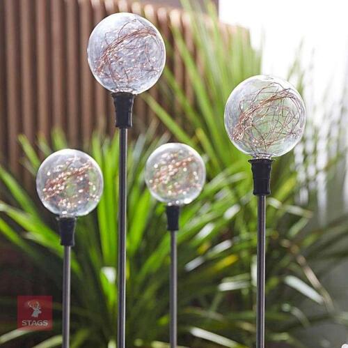 8 COPPER COLOURED WIRE STAKE SOLAR LIGHT