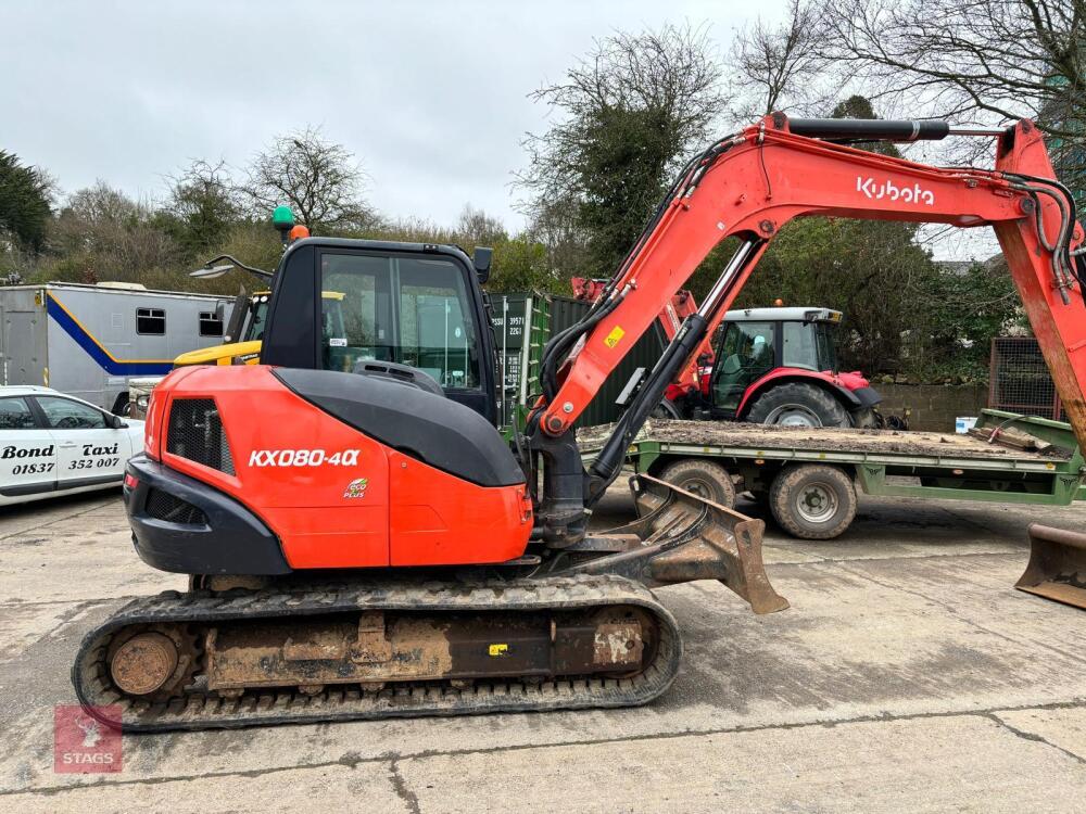 2018 KUBOTA KX080-4A 8T MINI DIGGER