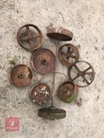 4 X MIXED CAST IRON WHEELS - 2