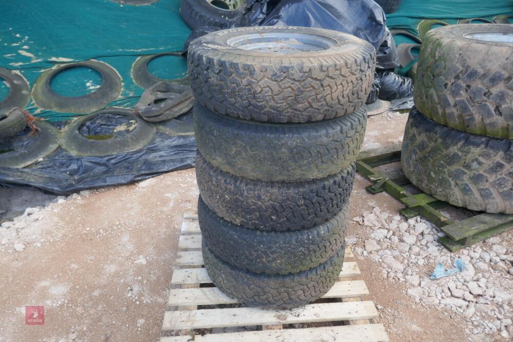 5 BF GOODRICH LAND ROVER WHEELS & TYRES