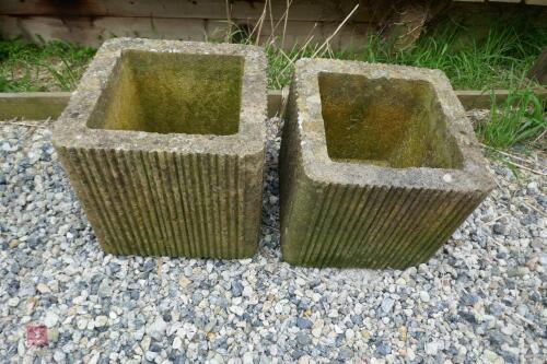 2 CONCRETE MATCHING GARDEN POTS