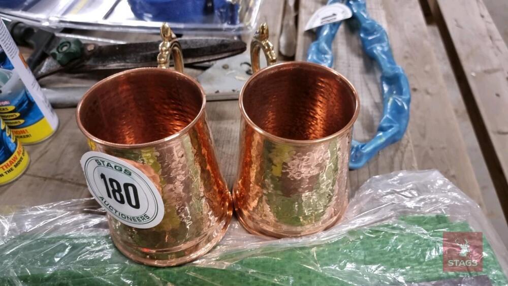 2 COPPER TANKARDS