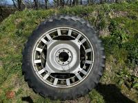 PAIR OF 12.4 R46 ROW CROP WHEELS & TYRES - 3