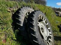 PAIR OF 12.4 R46 ROW CROP WHEELS & TYRES - 8