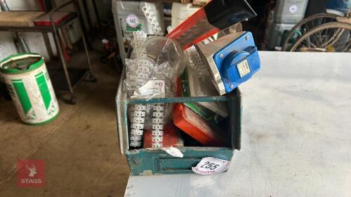 BOX OF ELECTRICAL FITTINGS ETC