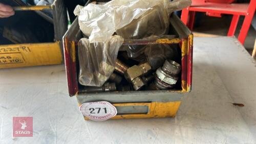 BOX OF HYDRAULIC FITTINGS