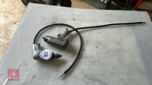 2 AIR TOOLS, DRILL AND IMPACT GUN