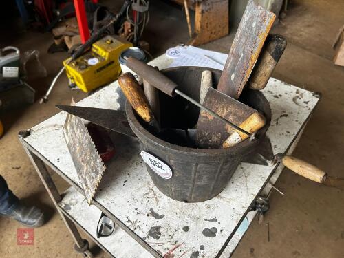 BUCKET OF TROWELS ETC