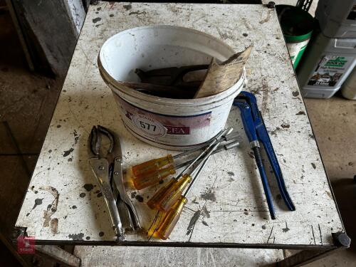 BUCKET OF HAND TOOLS