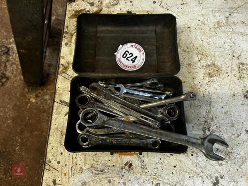 BOX OF RATCHET SPANNERS